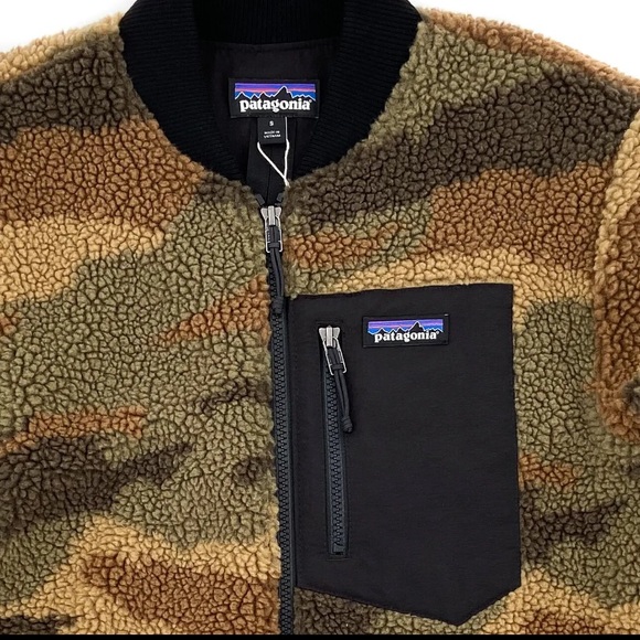 NWOT PATAGONIA Classic Retro X Fleece Jacket Camouflage Camo Deep Pile Sherpa S - Picture 6 of 9